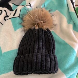 SALE☃️Cozy Black Knit Pom-Pom Beanie for Kids